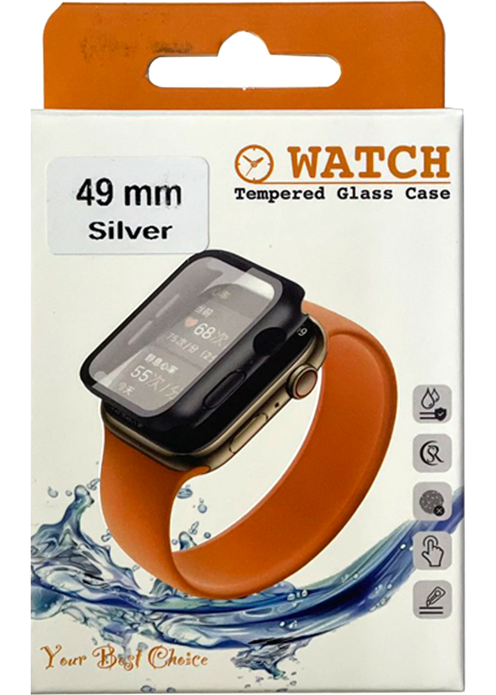 Apple Watch Case_ 49mm Silver [with Tempered Glass Protection]